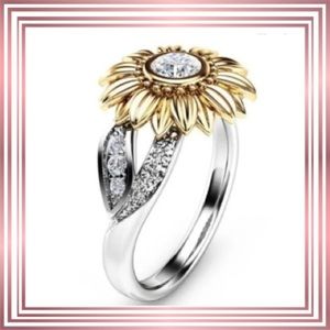 18K YELLOW GOLD DIAMOND Sunflower Ring